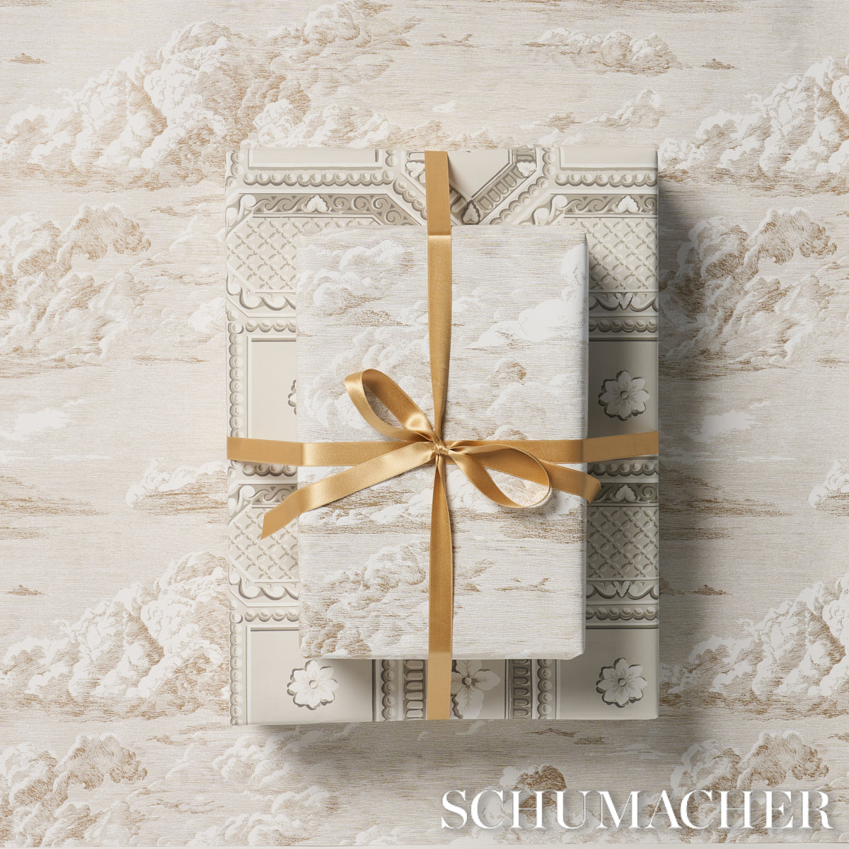 Cloud Toile Wrapping Paper | Champagne