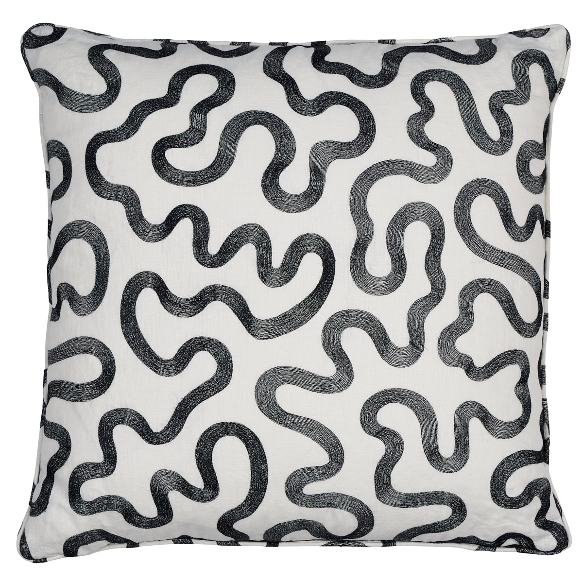 Riley Pillow | Black on Ivory