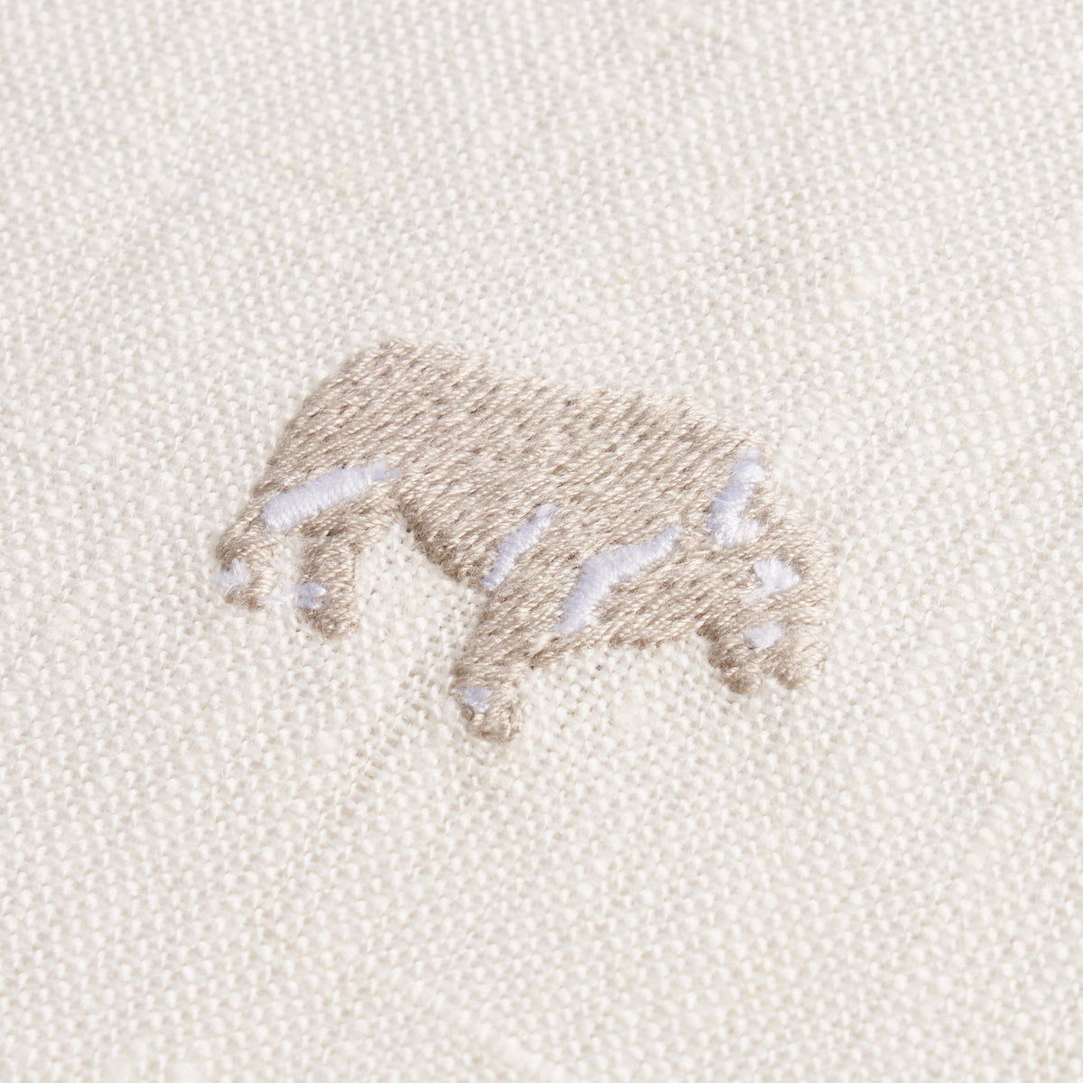 Buffalo Embroidered Linen | IVORY