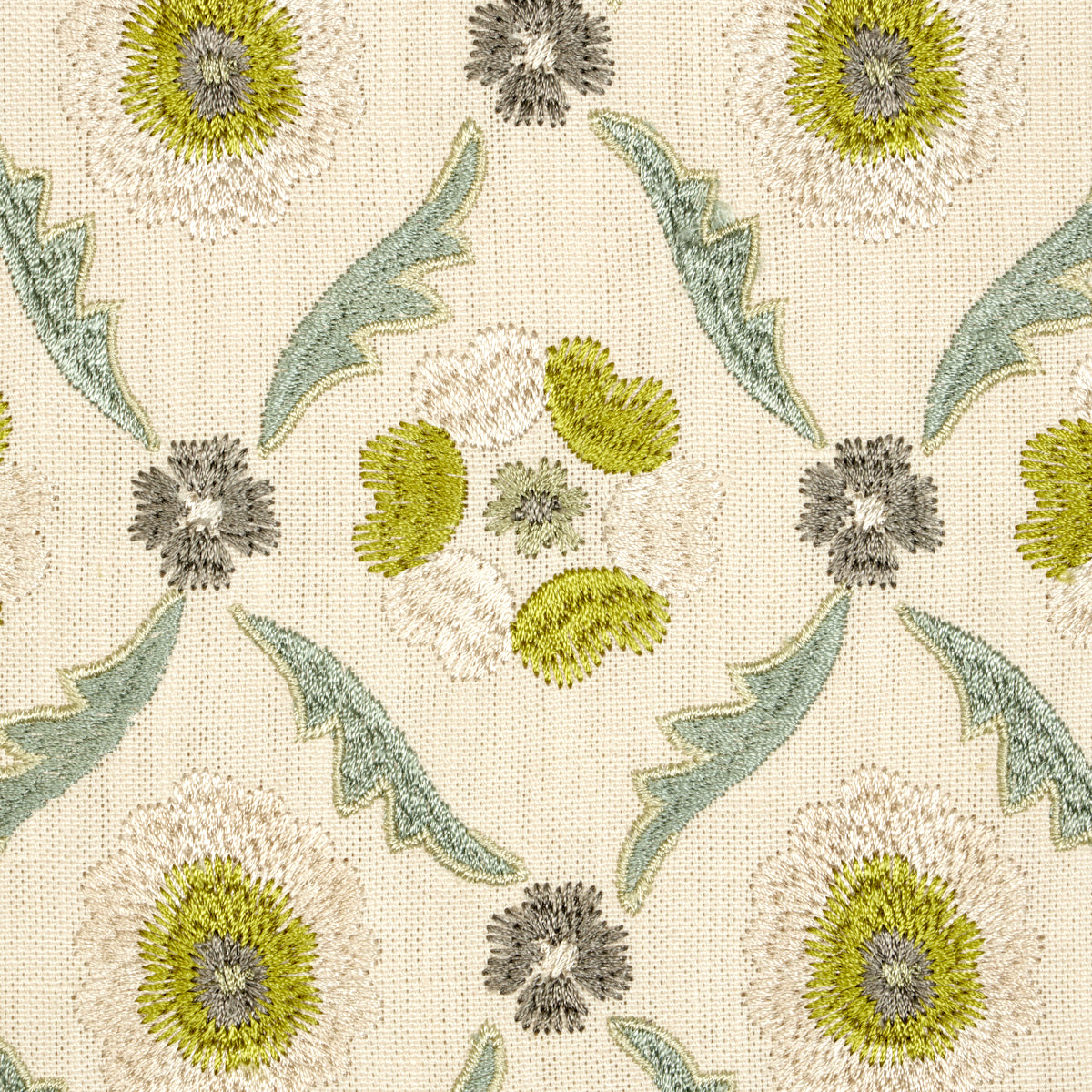 Claremont Embroidery | CHARTREUSE