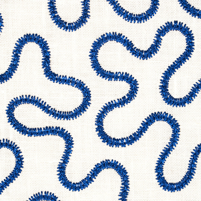 MEANDER EMBROIDERY | BLUE ON IVORY