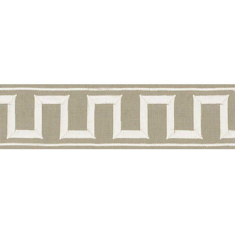 GREEK KEY EMBROIDERED TAPE | TAUPE