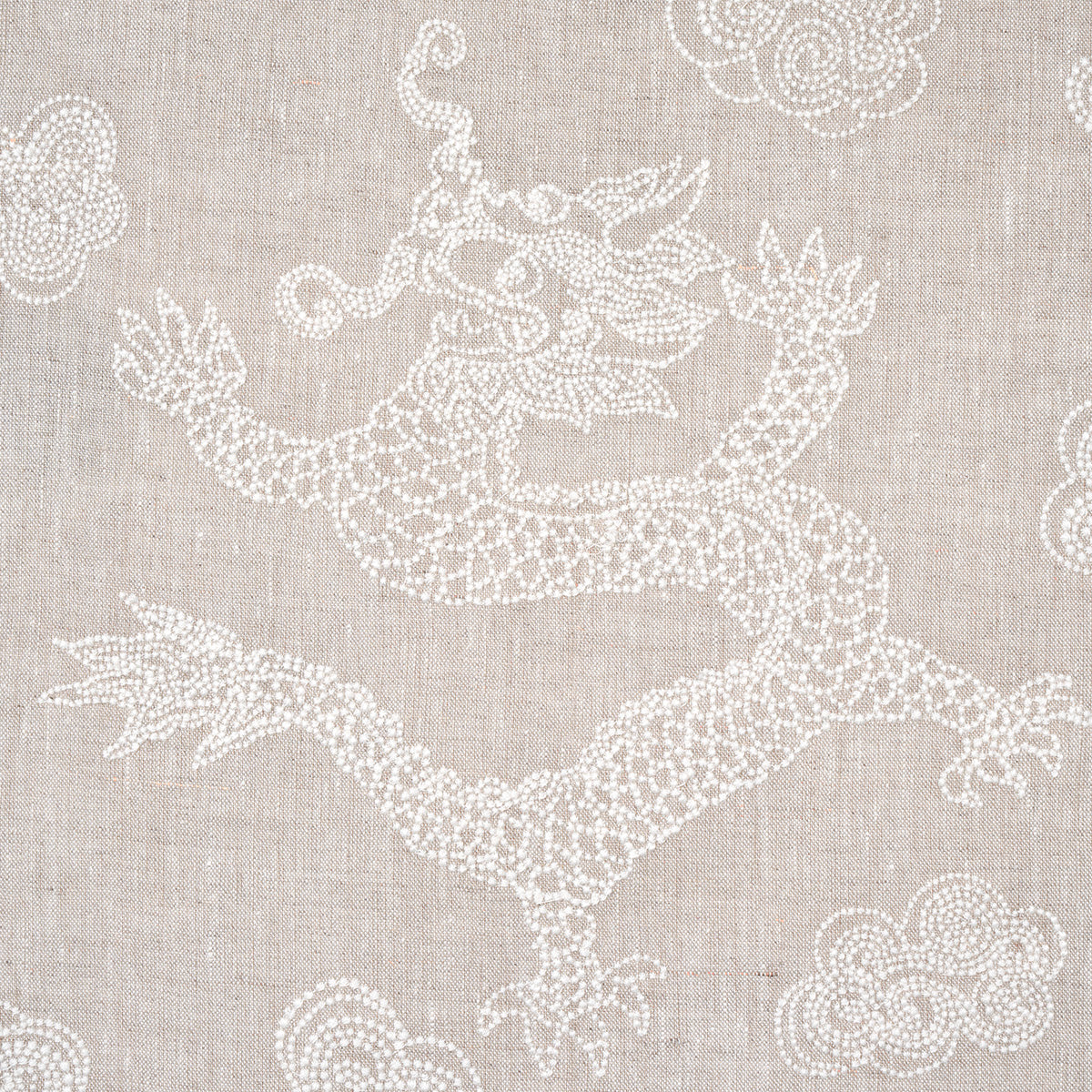 DRAGON EMBROIDERY | IVORY ON NATURAL
