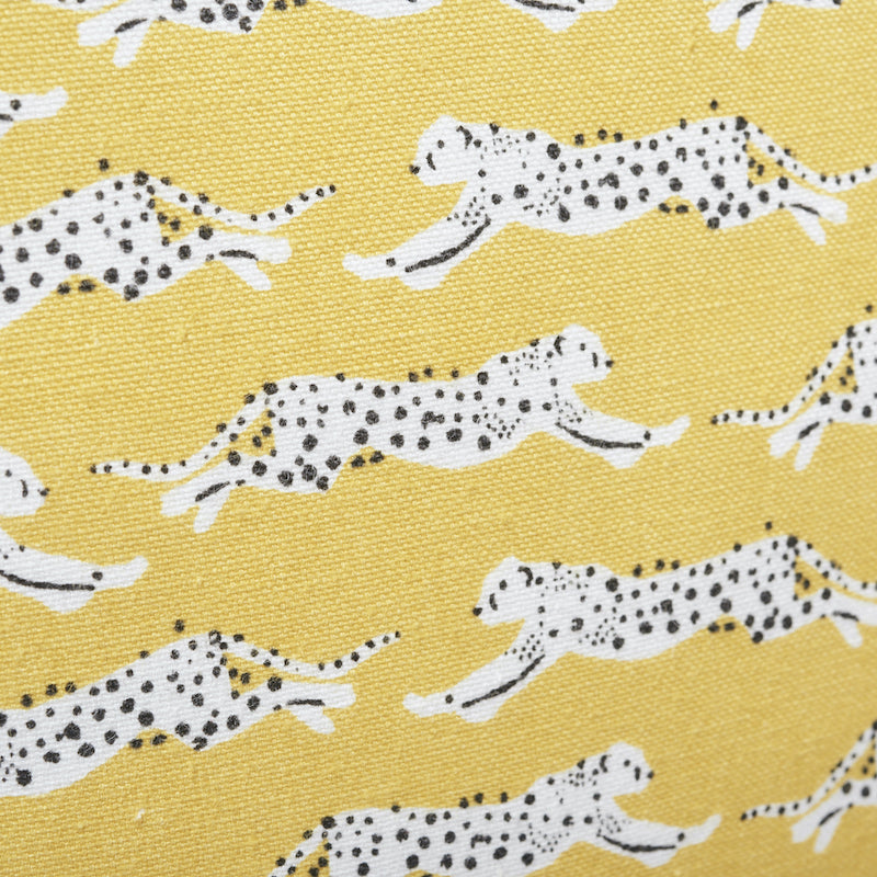 Leaping Leopards Pillow | Yellow