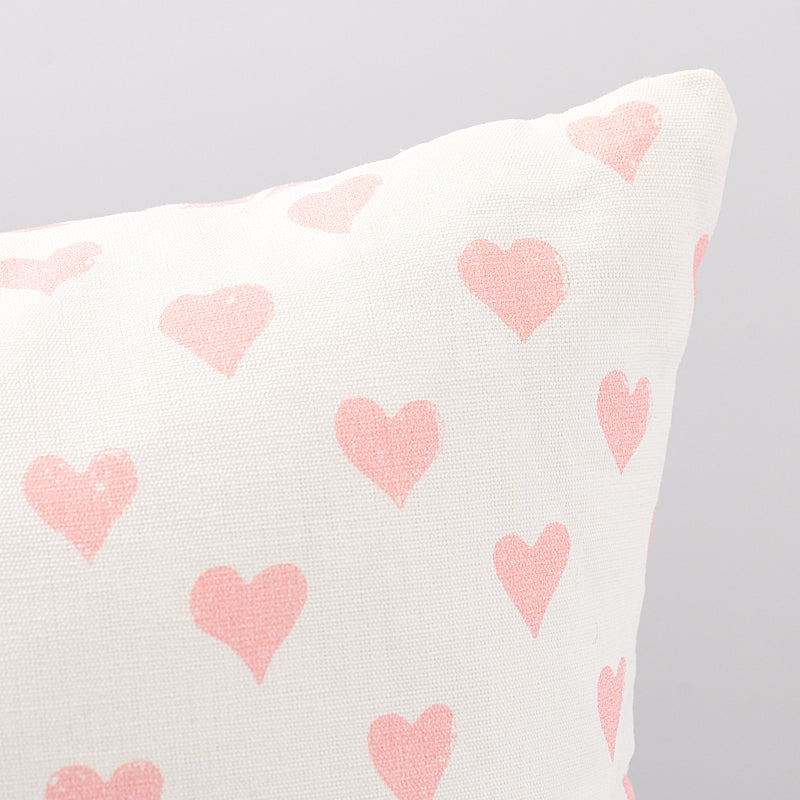 Hearts + Coffee Bean Pillow | Pink
