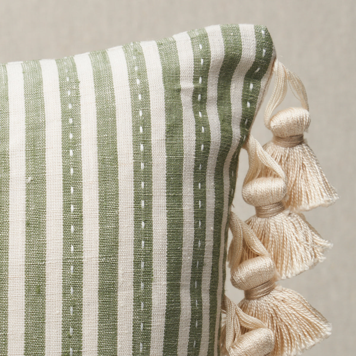 Mathis Ticking Stripe Pillow | Sage