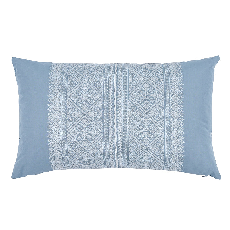 Toledo Embroidery Pillow | Chambray & White