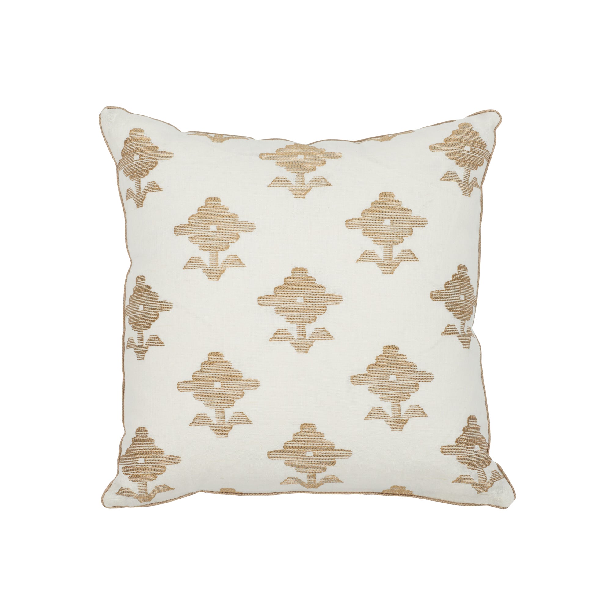 Rubia Embroidery Pillow | Ivory