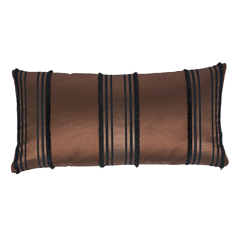 Senza Satin Stripe Pillow | Brown