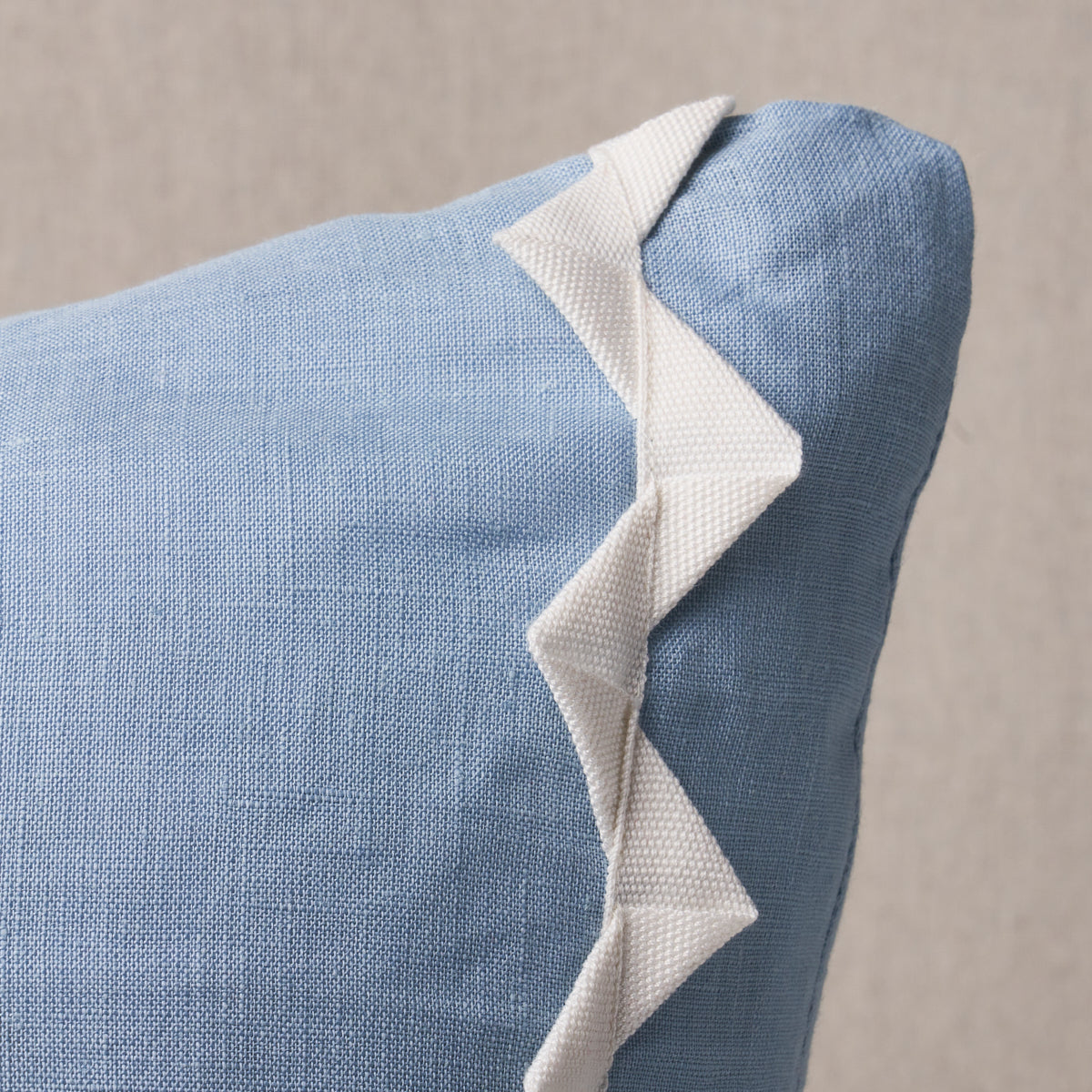 Lazare Pillow | Ivory on Chambray
