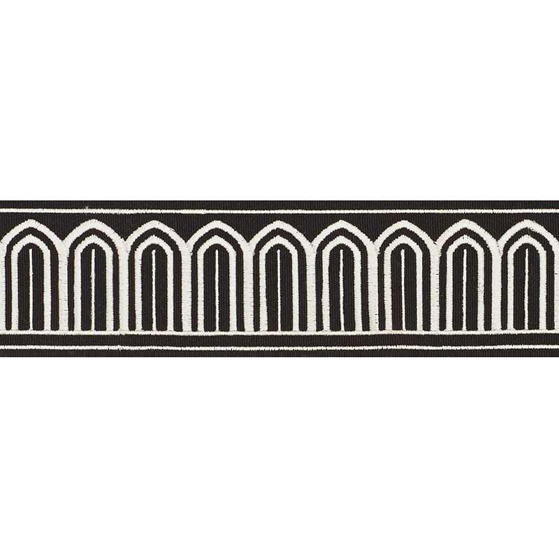 ARCHES EMBROIDERED TAPE MEDIUM | WHITE ON BLACK