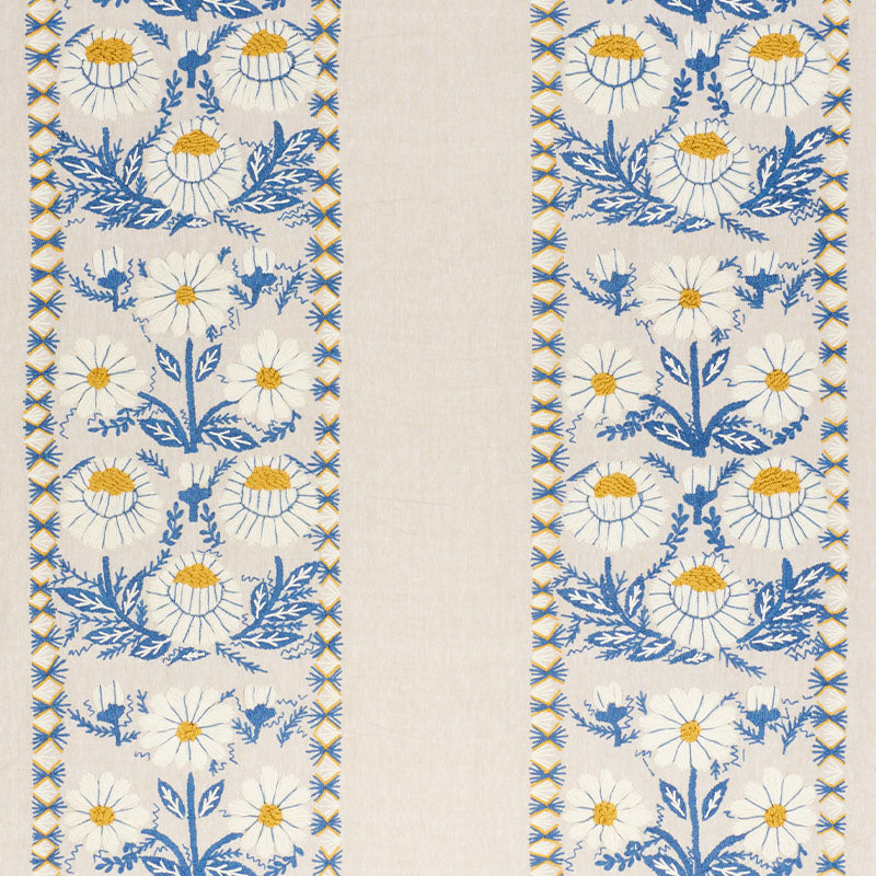 MARGUERITE EMBROIDERY | BLUE & OCHRE