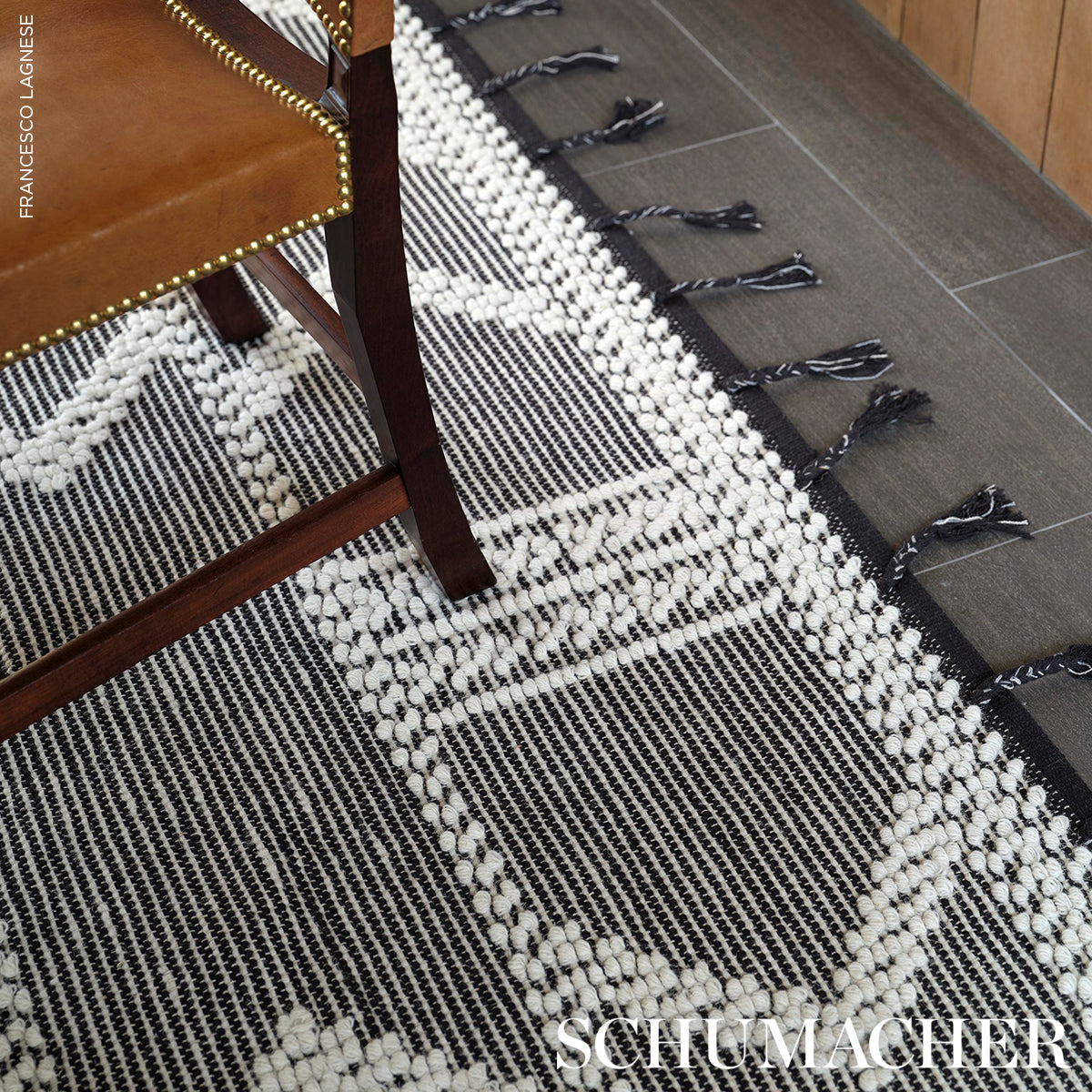 Malta French Knot Rug | Charcoal