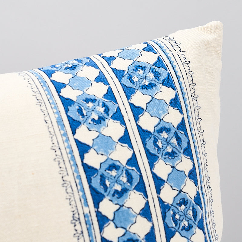 Amira Hand Blocked Print Pillow | Indigo