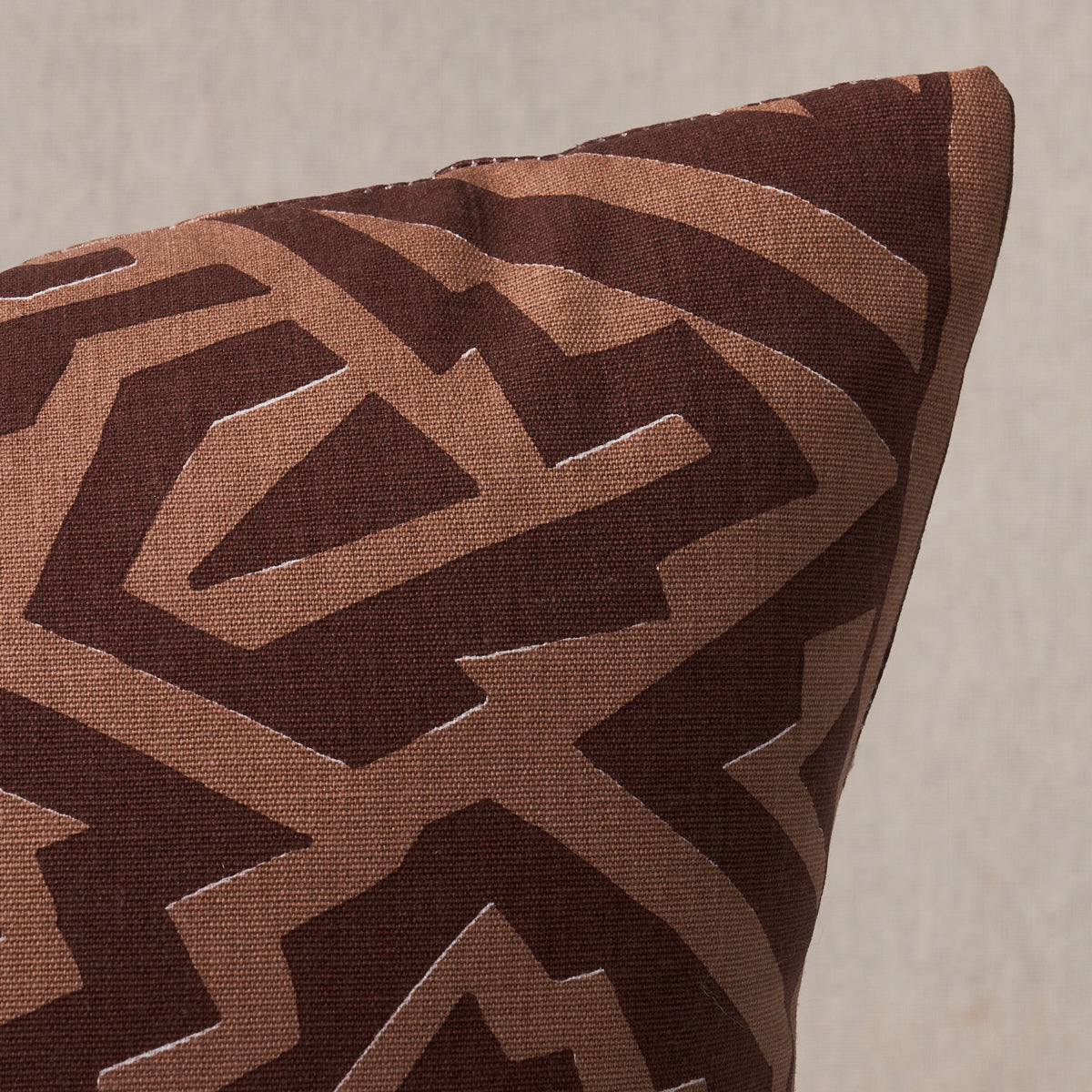 Jagged Maze Pillow | Brown