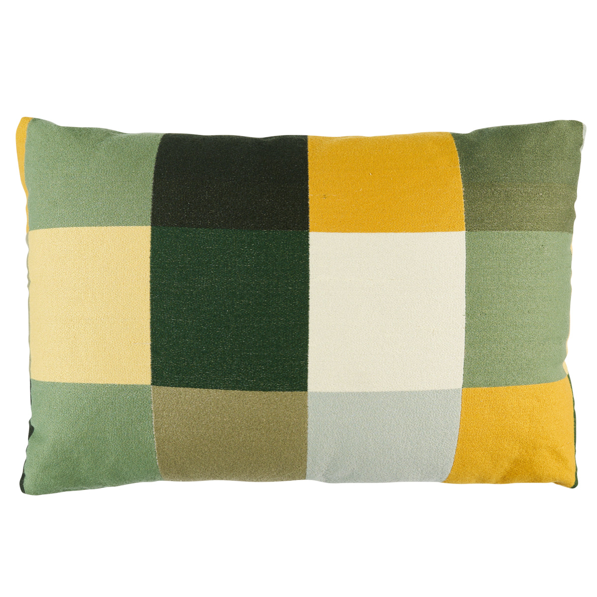 Embroidered Tile Pillow | Green